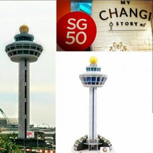Alternative view of Marina Bay Sands & Changi Control Tower (3D Puzzle)