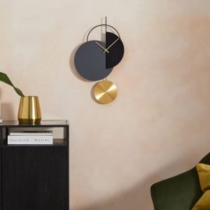 Alternative view of Levvy Pendulum Clock, Brass & Black (MADE)