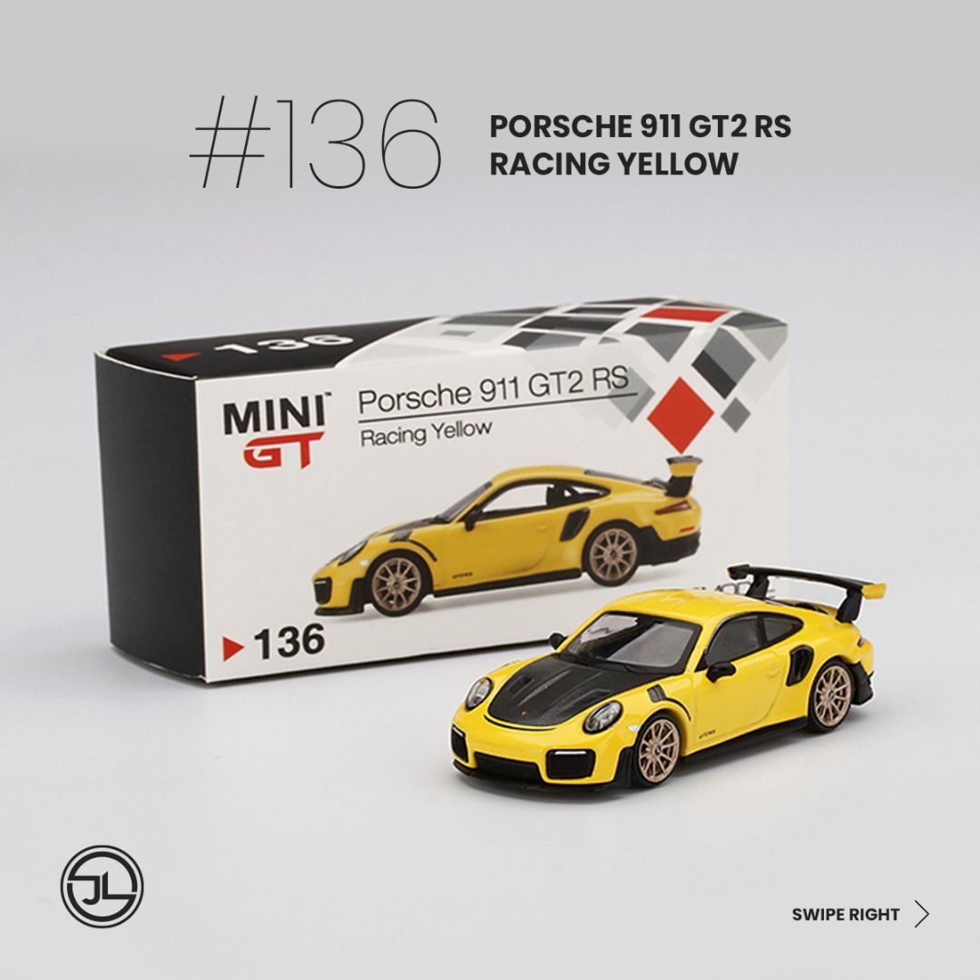 MINI GT 136 PORSCHE 911 GT2 RS (Racing Yellow)